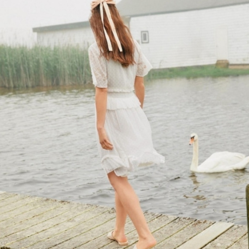 Anthropologie Ranna Gill White Basilia Tunic Dress S